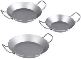 chg Servierpfannen-Set, Eisen silber, Ø 13 / 18 / 21 cm
