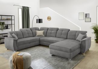 Job 'Livorno KPL' Wohnlandschaft, Microfaser bedruckt grau