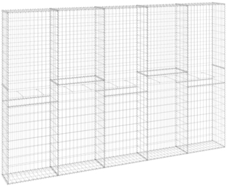 vidaXL Gabionenwand mit Abdeckung Verzinkter Stahl 300 x 30 x 200 cm 147823