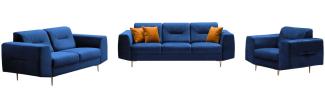 Beautysofa Polstergarnitur VENEZIA Die Lieferung beinhaltet Beiträge zur Wohnung, (Sessel + 2-Sitzer Sofa + 3-Sitzer Sofa im modernes Design), mit Metallbeine, Couchgarnituren aus Velours