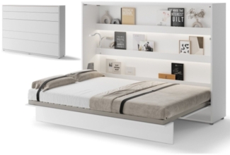 yourhouse24 Schrankbett Bed Concept BC-04 140x200 Wandklappbett Horizontal Lenart Gästebett