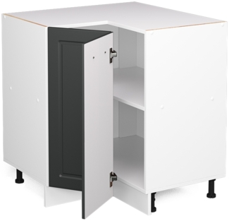 Eckunterschrank R-Line Anthrazit Landhaus 75.6 cm , AP Anthrazit Vicco