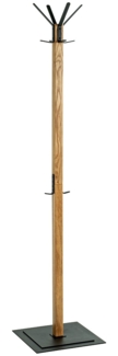 HAKU Möbel Garderobenständer Eiche, schwarz, Massivholz, Metall - Maße: B 40 cm x H 180 cm x T 40 cm, Style: Modern