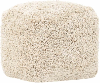 Pouf Celeste aus Stoff, Beige, 40x40x40 cm