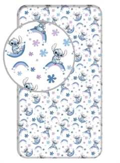 Lilo & Stitch Spannbettlaken 90x200 cm aus 100 % Baumwolle mit 25 cm Steghöhe
