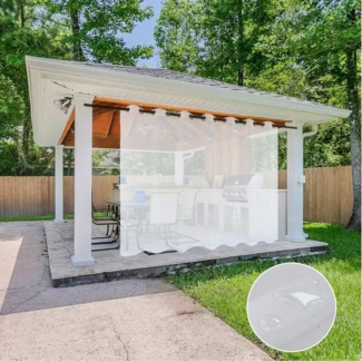Sunicol Outdoorvorhang Outdoor Voile Vorhang Wetterfest Transparent mit Ösen, 1 Stück, (1 St), Dekoschal Stores Gardinen für Terrassentür Pavillon Balkon Garten
