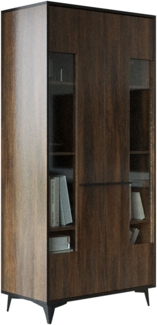 Standvitrine Frida Vitrinenschrank 91cm shirin walnuss schwarz