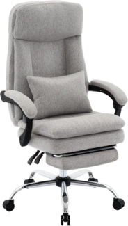 Ergonomischer Bürostuhl mit hoher Rückenlehne und Fußstütze, Grau