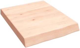 vidaXL Waschtischplatte 40x50x(2-6) cm Massivholz Unbehandelt 3156001