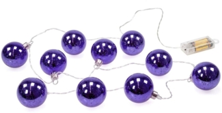 kamelshopping LED-Lichterkette LED Lichterkette mit 10 beleuchteten Weihnachtskugeln, Kugeln aus Glas mit Muster, ca. 180 cm lang