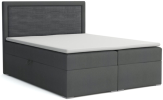 Deine Möbel 24 Boxspringbett JOHN II Polsterbett Komplettbett Bett Schlafzimmer Kopfteil Cord (Set Matratze Bonellfederkern H3 Taschenfederkern H4, 3-St, 120x200 140x200 160x200 180x200 200x200), inkl. Bettkasten Topper Beige Grau Graphit Anthrazit Sch...