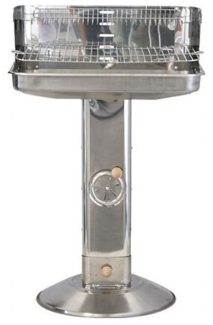 BBQ Holzkohlegrill Säulengrill Eckig FAMILY STAR Edelstahl mit XXL Grillfläche