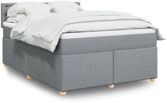 vidaXL Boxspringbett mit Matratze Hellgrau 140x200 cm Stoff 3289017