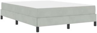 vidaXL Boxspringbett mit Matratze Hellgrau 160 x 200 cm Samt 3398701