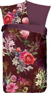 Descanso Mako Satin Bettwäsche 2 teilig Bettbezug 135x200 cm Kopfkissenbezug 80x80 cm Simone 9344.29.08 Bordeaux