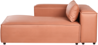 Rechtsseitige Chaiselounge BRANDE Kunstleder Goldbraun