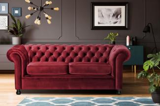 Home affaire Chesterfield-Sofa Chesterfield Home 3-Sitzer B/T/H: 192/87/75 cn, mit edler Knopfheftung und typischen Armlehnen