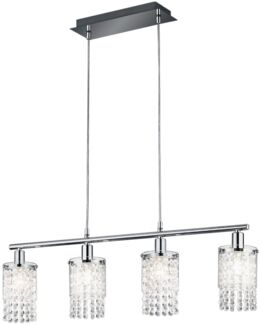 LED Hängeleuchte, Kristalle, Glas, chrom, klar, 80 cm, POSH