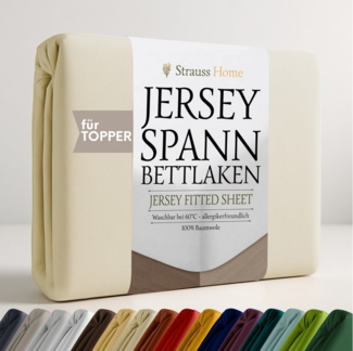 Strauss Home Spannbettlaken Premium Topper Spannbettlaken 150GSM für Matratzen-Topper 10cm Höhe, Gummizug: Rundumgummi, für Topper mit einer Höhe von 10cm, OEKO-TEX zertifiziert