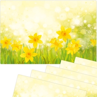 matches21 HOME & HOBBY Platzset Abwaschbare Tischsets 6er Set Ostern Frühling Blumen, (6-St), Platzsets als Tisch-Untersetzer und Tisch-Deko für Esstisch Teller