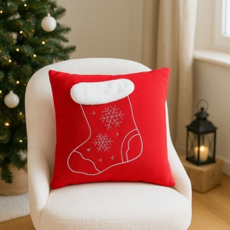 Weihnachts-Dekokissen 40x40 cm Stiefel Motiv