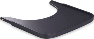 Hauck Hochstuhl Essbrett Alpha Wooden Tray aus FSC® zertifiziertem Buchenholz, Esstisch für hauck Holzhochstuhl Alpha+ und Beta+, Erhöhter Rand, Glatte Oberfläche (Dark Grey)