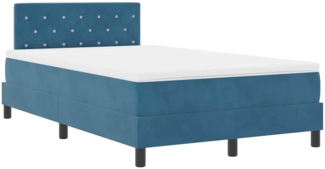 vidaXL Boxspringbett mit Matratze Dunkelblau 120x200 cm Samt 3342582