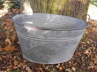 Deko-Impression Pflanzkübel Große Zinkwanne Pflanztopf Zinkbottich Blumentopf 54 cm Grau (1 St)