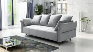 Schlafsofa Sofa 3-Sitzer SADIE Stoff Element Hellgrau