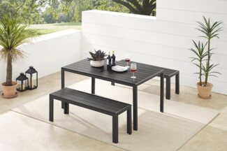 riess-ambiente Gartentisch DESIGNO 150cm anthrazit / schwarz (Einzelartikel, 1-St), wetterfest · Aluminium · Outdoor · Terrasse · bis 4 Personen · Design