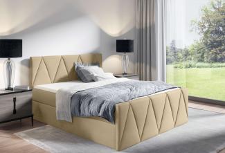 99rooms Ilsa Boxspringbett 200x200 cm Velours Jasmine Creme