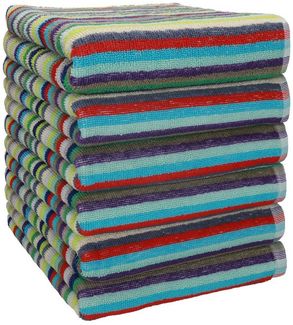 Betz Handtuch Set Arbeitshandtücher Set HELGOLAND 50x90cm 100% Baumwolle streifen bunt, 100% Baumwolle (Set, 6-St)