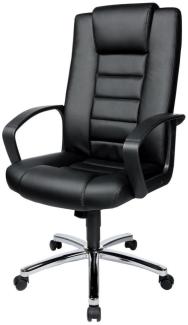 Topstar 7809D60 Chefsessel Comfort Point 10, Bezugsstoff Kunstleder, Stahlfußkreuz, chrom/schwarz, Teppichbodenrollen