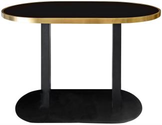 Casa Padrino Luxus Esstisch Schwarz / Gold 110 x 70 x H. 76 cm - Designer Esszimmermöbel