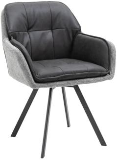 Drehstuhl Lukas 360 Grad drehbar Stoffbezug in Grau LUKAS 526759