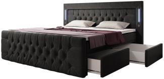 Boxspringbett Diva 200x200 H4 Schwarz