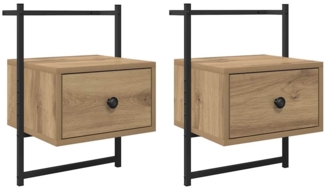 vidaXL Nachttisch 2 pcs Artisan-Eiche 35 x 30 x 51 cm Holzwerkstoff 882166