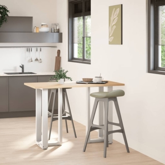 vidaXL Bartischbeine T-Form 2 Stk. Weiß 50x35x(90-91) cm Stahl 4013077