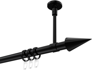 Gardinenstangen-Set Sonette Savio 600 cm (geteilt in 3x200 cm), 1-läufig, 20 mm Ø Schwarz