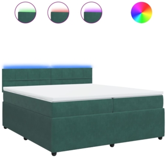 vidaXL Boxspringbett mit Matratze Dunkelgrün 200x200 cm Samt 3290133
