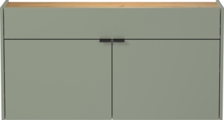 Hängeschuhschrank >GW-AMECA< Schuhkommode, Taupegrün/Navarra-Eiche-Dekor - 110x57x22cm (BxHxT)