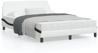 vidaXL Bettgestell "Dover" Weiß und Schwarz 120x200 cm Kunstleder 373164