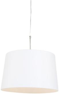 Steinhauer Pendelleuchte Gramineus 9566 Stahl, Lampenschirm schlicht Weiß