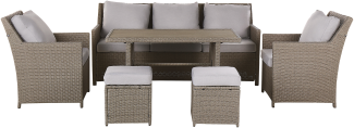 Lounge Set mit Tisch FONTI Taupe