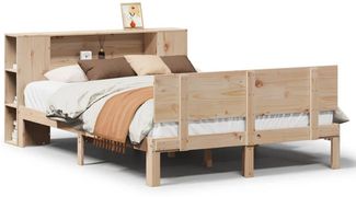 vidaXL Massivholzbett mit Regal ohne Matratze 135x190 cm Kiefer 3322626