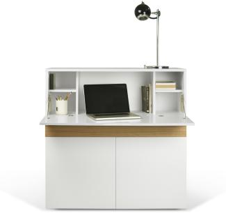 Sekretär - Workstation Focus - Weiß/ Eiche