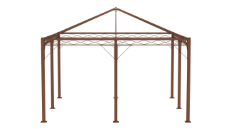 ELEO Pavillon quadratisch Torino 4 x 4 m unbeschichtet