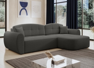 AX LIVING Ecksofa mit Schlaffunktion Nubio 282 cm breit – graue Eckcouch