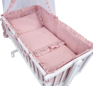 Baby-Delux Babybettwäsche Baby Wiegenset Royal Rüsche, Textilien, 6 teilig, Wiegenset 6-tlg. für Babywiege 90x40 (ohne Wiege) verschiedene Designs