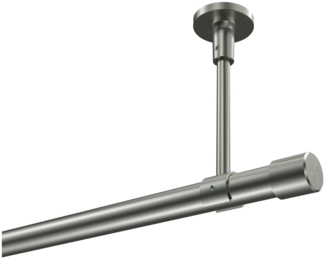 Gardinenstangen-Set Sonette Santo 280 cm (geteilt in 2 x 140 cm), 1-läufig, 20 mm Ø Edelstahl-Optik